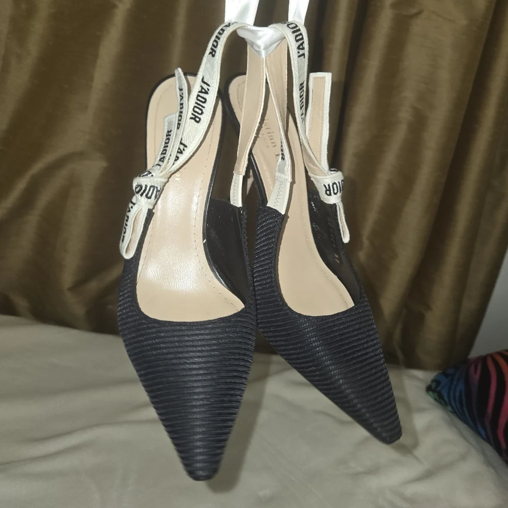 J'Adior Slingback PumpBlack Technical Fabric 37/ US 6.5 - Picture 7 of 17